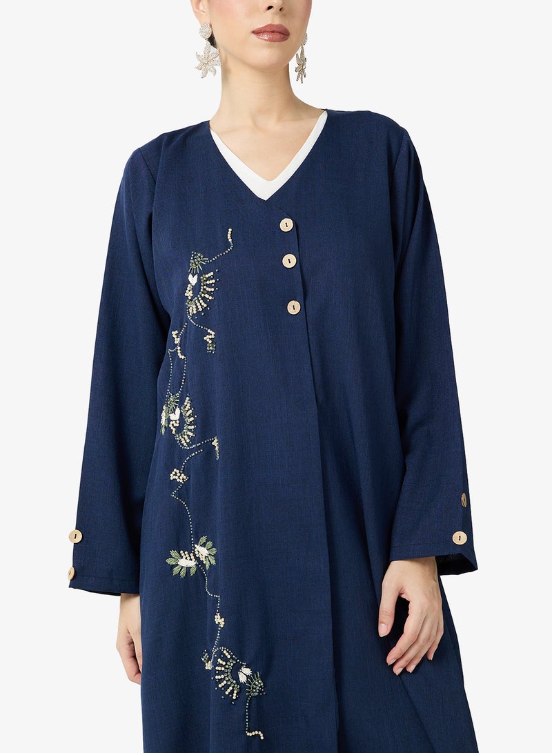 hayas closet Embellished Abaya With Sheila - Image 3